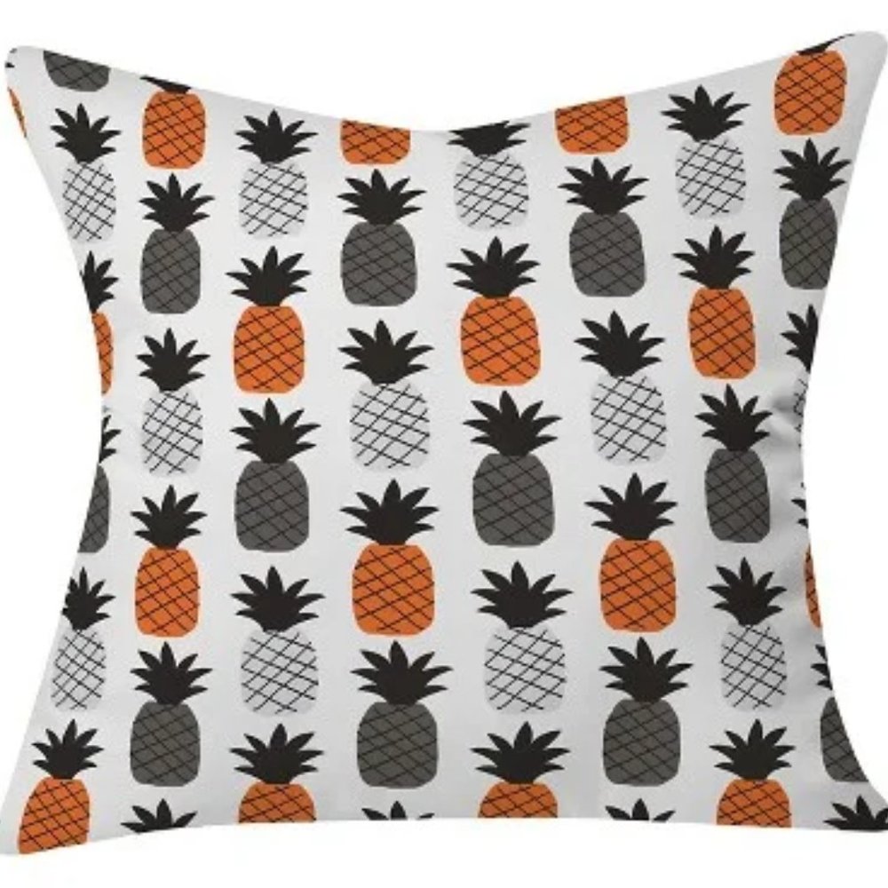PAIR: DENY DESIGNS (2) 18"x18" Throw Pillows Pineapples Zoe Wodarz Hidden Zipper